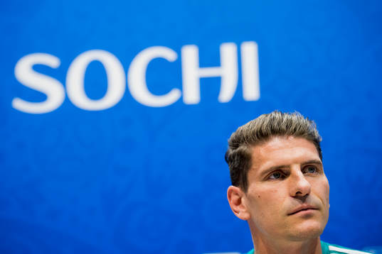 Mario Gomez of the German national football team at a press