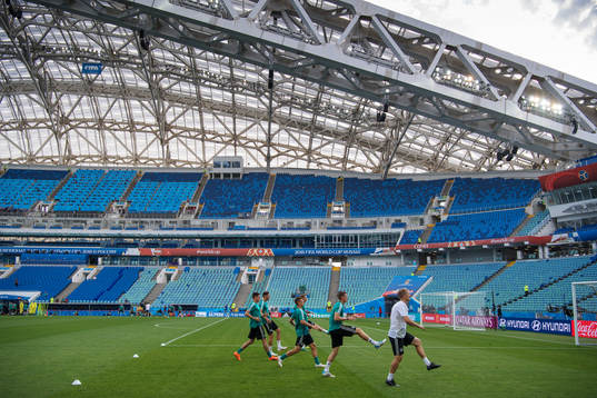 General view of the German national football team's