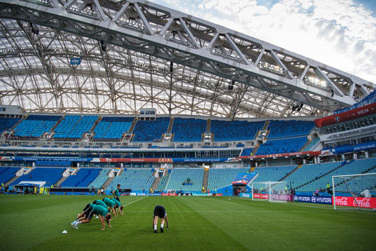 General view of the German national football team's