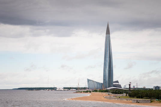 General view of Lakhta Center, Europe's tallest building at