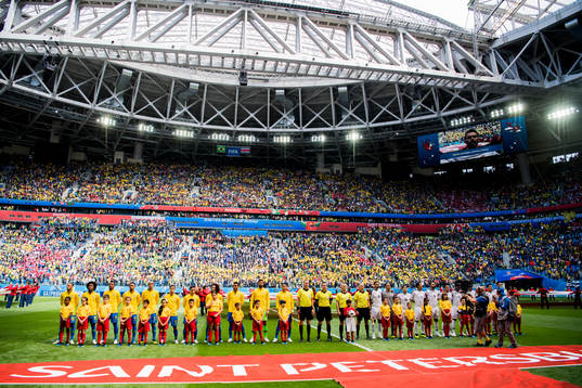 The players of Brazil and Costa Rica
