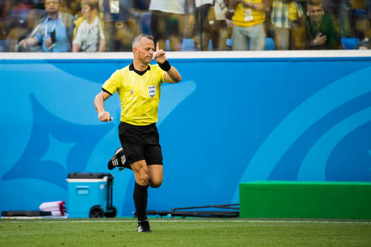 Referee Björn Kuipers of Netherlands