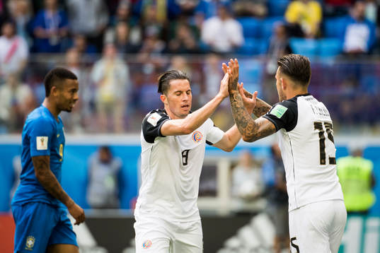 Bryan Oviedo of Costa Rica and Francisco Calvo of Costa
