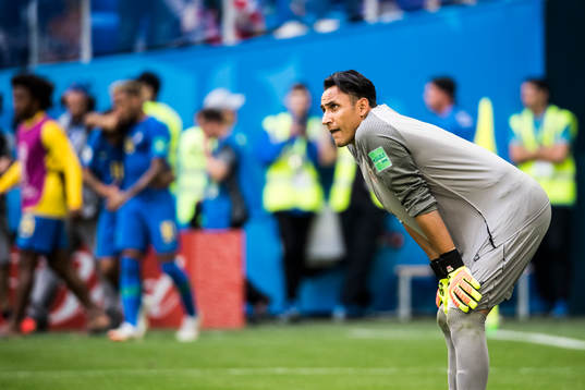 Goalkeeper Keylor Navas of Costa Rica looks dejected