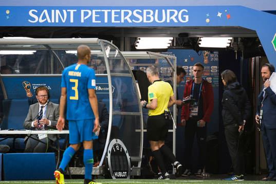 Referee Björn Kuipers of Netherlands