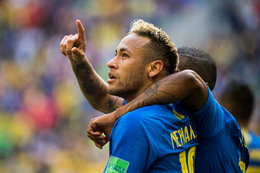 Neymar of Brazil celebrates