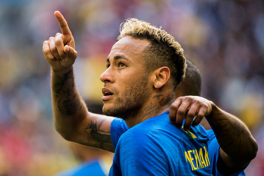 Neymar of Brazil celebrates