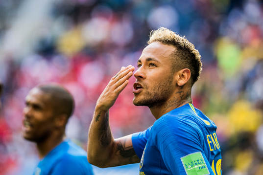 Neymar of Brazil celebrates