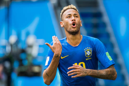 Neymar of Brazil celebrates