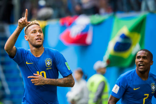 Neymar of Brazil celebrates