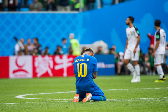 Neymar of Brazil celebrates