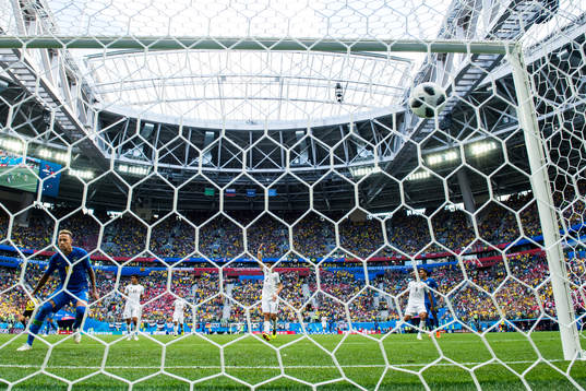 Neymar of Brazil scores 2-0