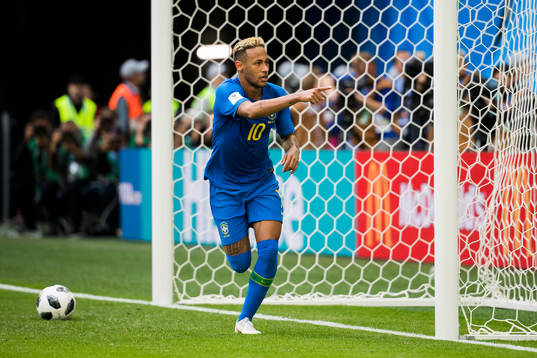 Neymar of Brazil celebrates