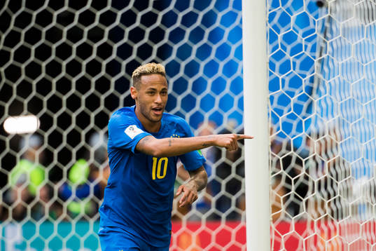 Neymar of Brazil celebrates