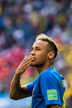 Neymar of Brazil celebrates
