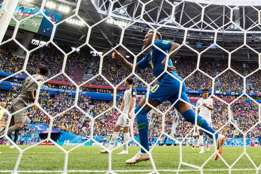 Neymar of Brazil celebrates
