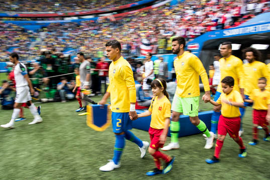 Thiago Silva of Brazil prior the FIFA World Cup group stage