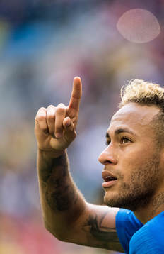 Neymar of Brazil celebrates