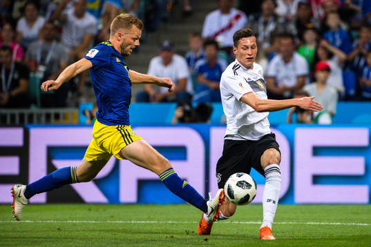 Sebastian Larsson of Sweden and Julian Draxler  of Germany