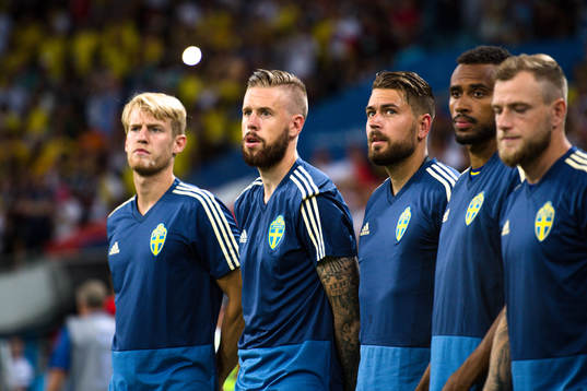 Filip Helander, Pontus Jansson, goalkeeper Kristoffer