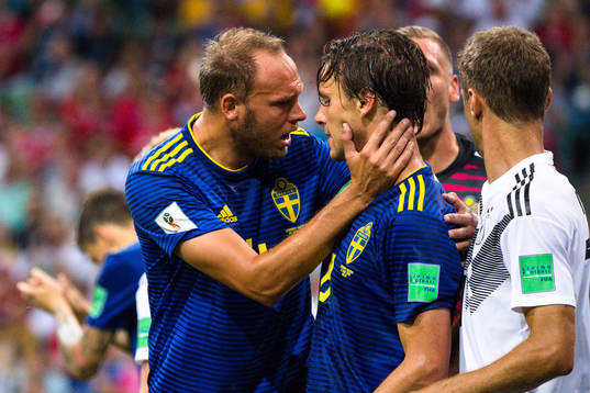 Andreas Granqvist and Albin Ekdal of Sweden