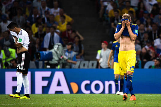 Ola Toivonen of Sweden looks dejected