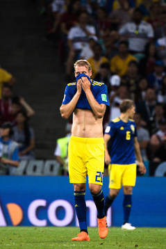 Ola Toivonen of Sweden looks dejected