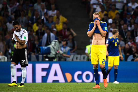 Ola Toivonen of Sweden looks dejected