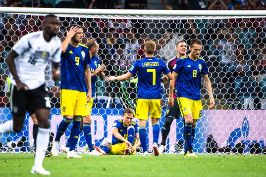 Players of Sweden looks dejected