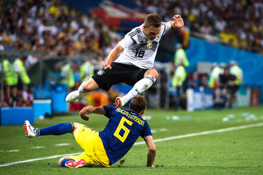 Ludwig Augustinsson of Sweden and Joshua Kimmich of Germany