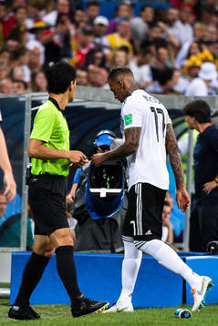 Jerome Boateng of Germany leaves the pitch