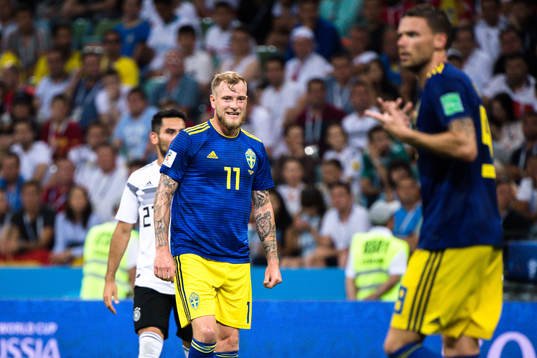 John Guidetti and Marcus Berg of Sweden