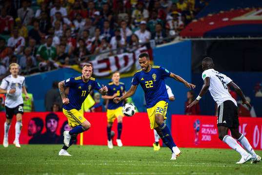John Guidetti and Isaac Kiese Thelin of Sweden