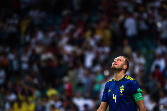 Andreas Granqvist of Sweden looks dejected