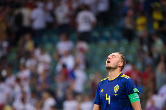 Andreas Granqvist of Sweden look dejected
