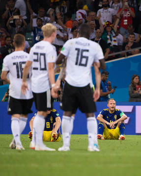Andreas Granqvist of Sweden look dejected