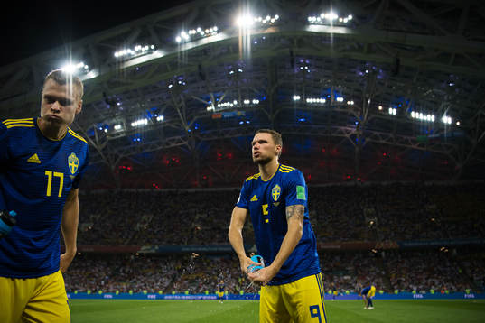 Viktor Claesson and Albin Ekdal of Sweden