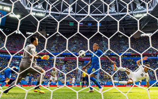 Neymar of Brazil against goalkeeper Keylor Navas and