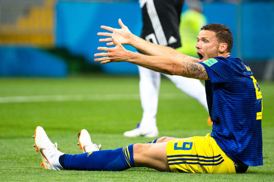 Marcus Berg of Sweden reacts