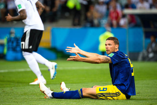 Marcus Berg of Sweden reacts