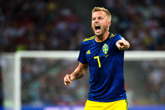 Sebastian Larsson of Sweden reacts
