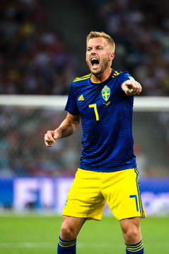 Sebastian Larsson of Sweden reacts