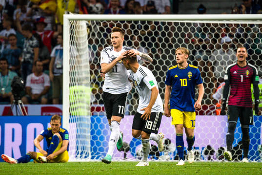 Marco Reus and Joshua Kimmich of Germany celebrates