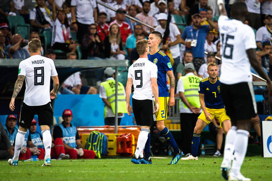 Mikael Lustig of Sweden and Timo Werner of Germany