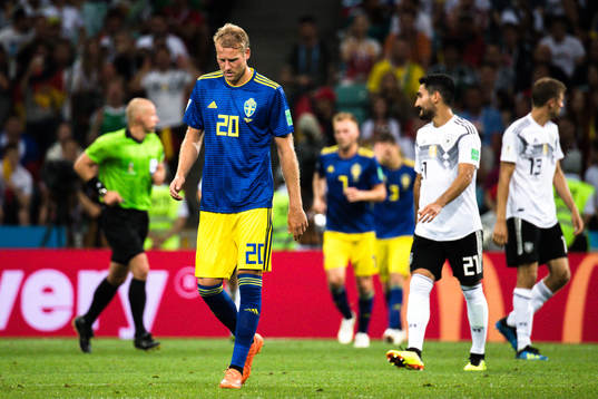 Ola Toivonen of Sweden looks dejected