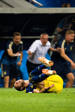 Marcus Berg of Sweden in pain