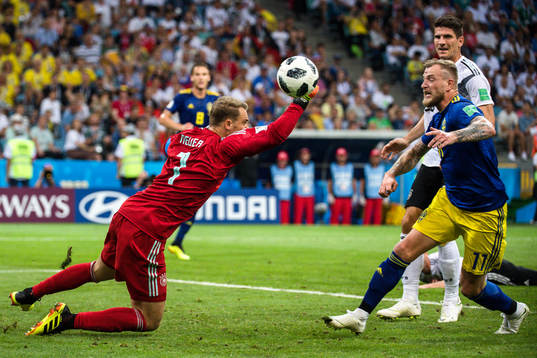 goalkeeper Manuel Neuer of Germany and John Guidetti of