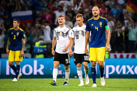 Andreas Granqvist of Sweden looks dejected