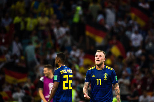 John Guidetti of Sweden looks dejected