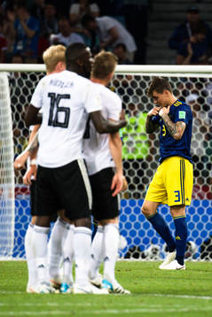 Victor Nilsson Lindelöf of Swedenlooks dejected